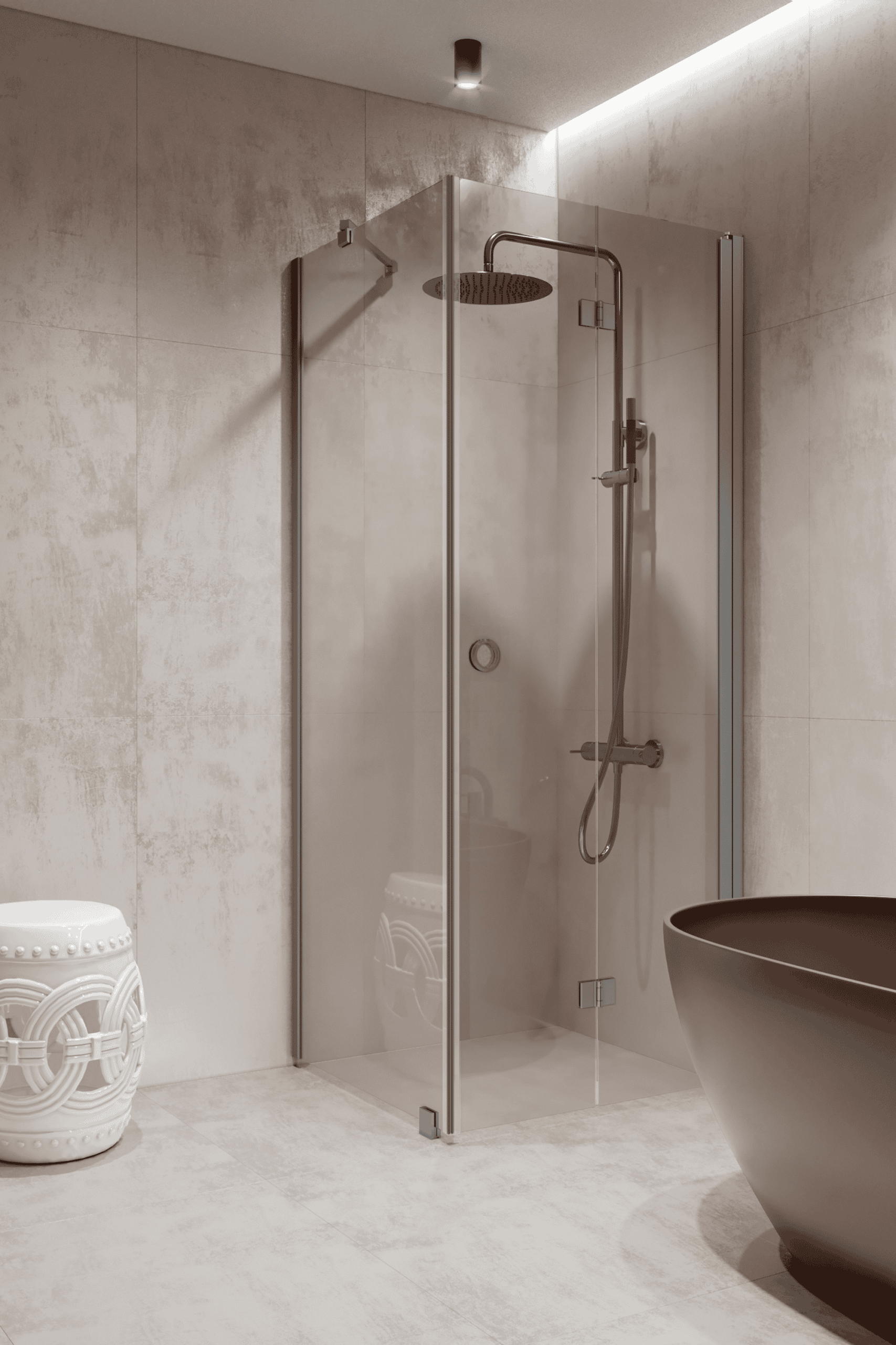 Shower enclosure Hietakari Forma 369, fixed wall + folding door – 5