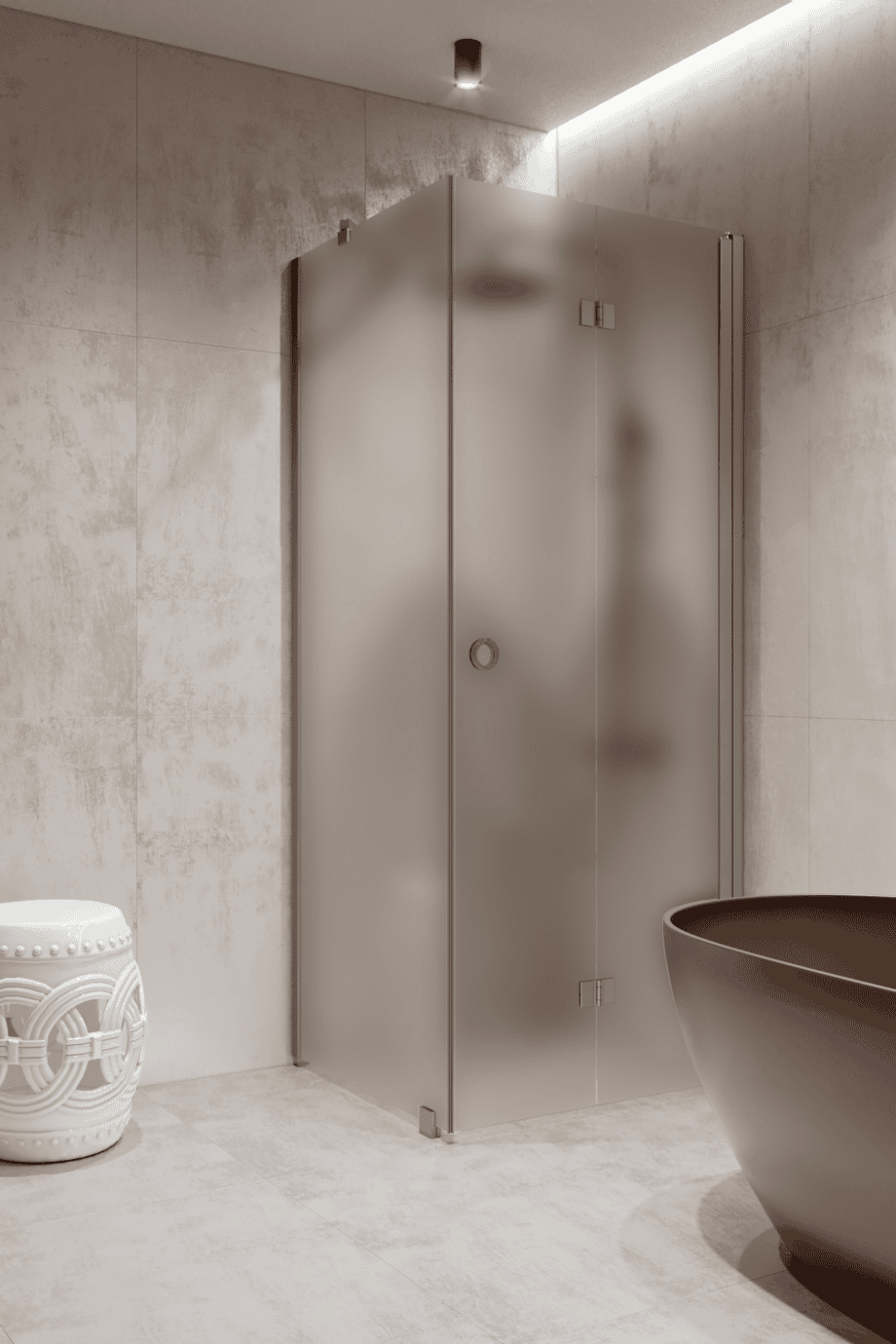 Shower enclosure Hietakari Forma 369, aluminium frame, satin frosted glass Shower enclosure Hietakari Forma 369, aluminium frame, satin frosted glass