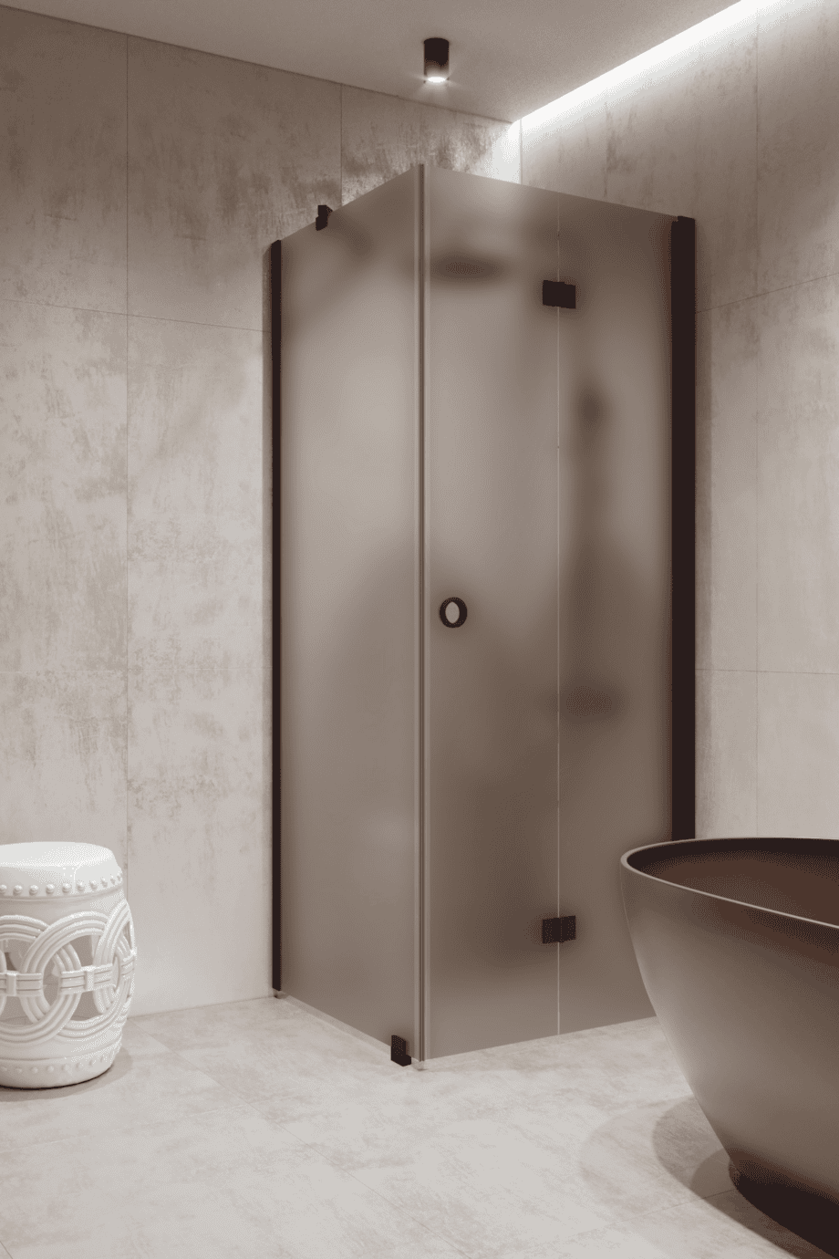 Shower enclosure Hietakari Forma 369, Cocoa frame, brown satin glass Shower enclosure Hietakari Forma 369, Cocoa frame, brown satin glass
