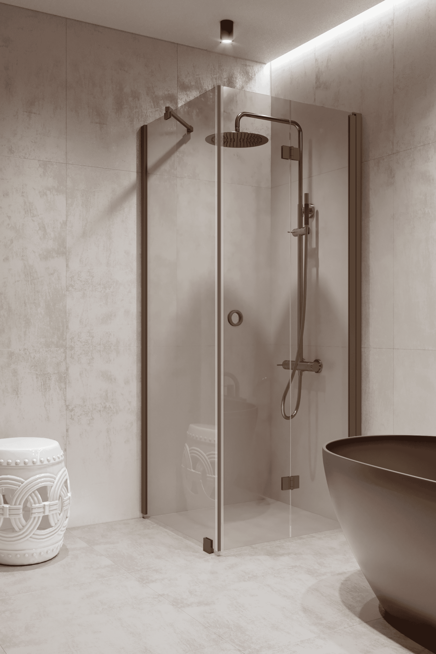 Shower enclosure Hietakari Forma 369, fixed wall + folding door – 8