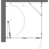 Shower enclosure Hietakari Forma 369, fixed wall + folding door – view 2 Shower enclosure Hietakari Forma 369, fixed wall + folding door – 2