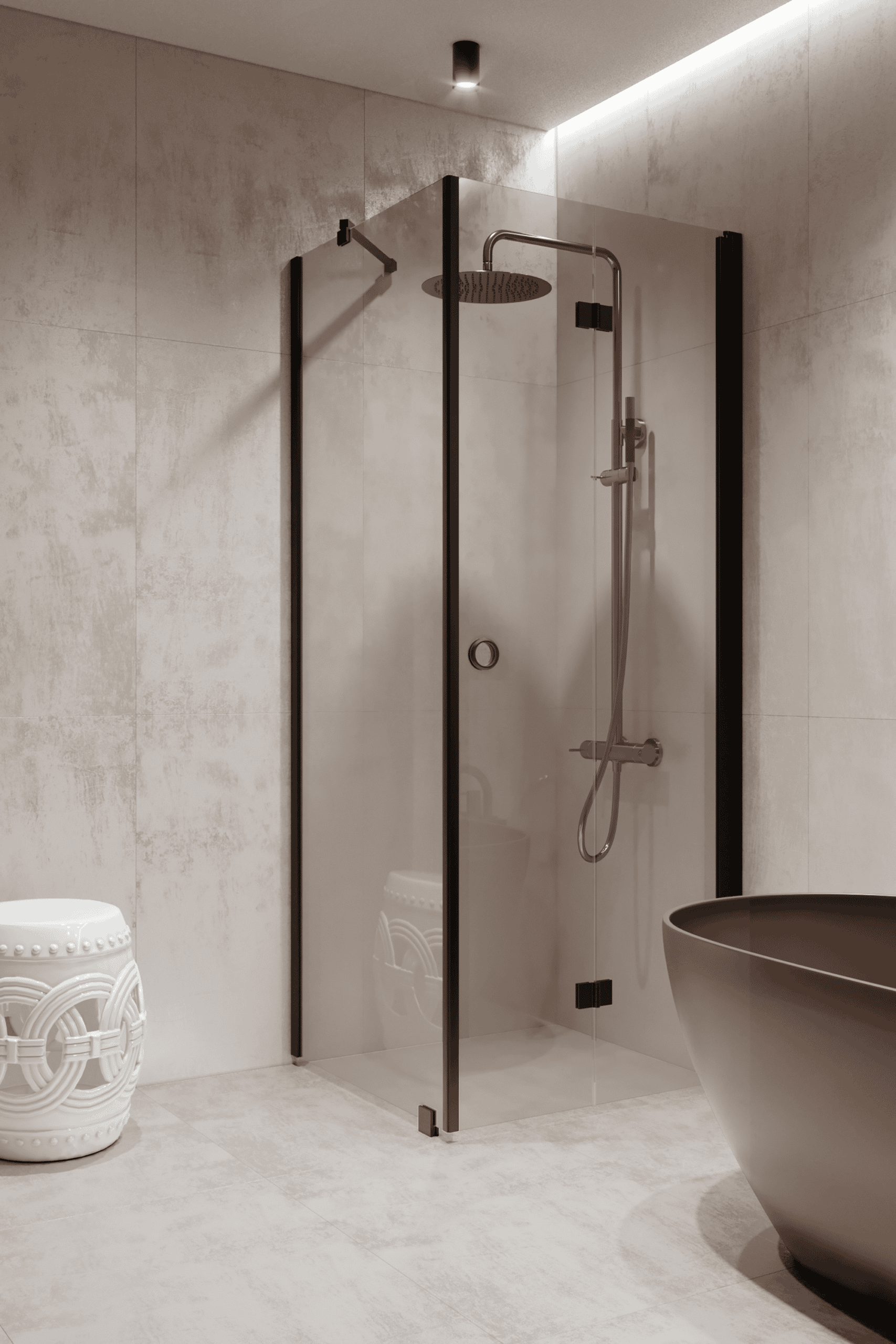 Shower enclosure Hietakari Forma 369, fixed wall + folding door – 6