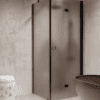 Shower enclosure Hietakari Forma 369, black frame, brown satin glass Shower enclosure Hietakari Forma 369, black frame, brown satin glass