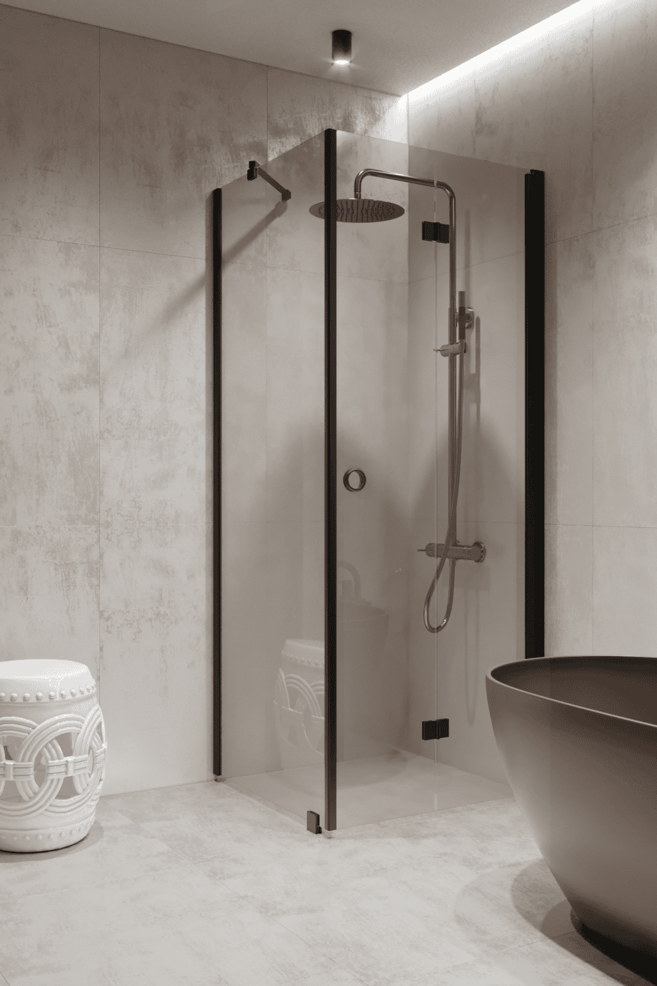 Shower enclosure Hietakari Forma 369, black frame, super bright glass Shower enclosure Hietakari Forma 369, black frame, super bright glass