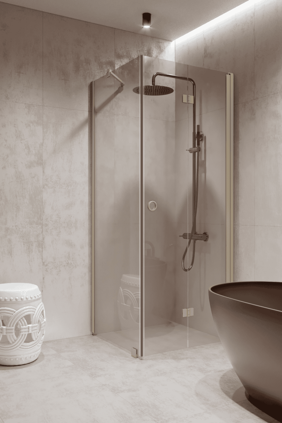 Shower enclosure Hietakari Forma 369, Sand frame, clear glass Shower enclosure Hietakari Forma 369, Sand frame, clear glass