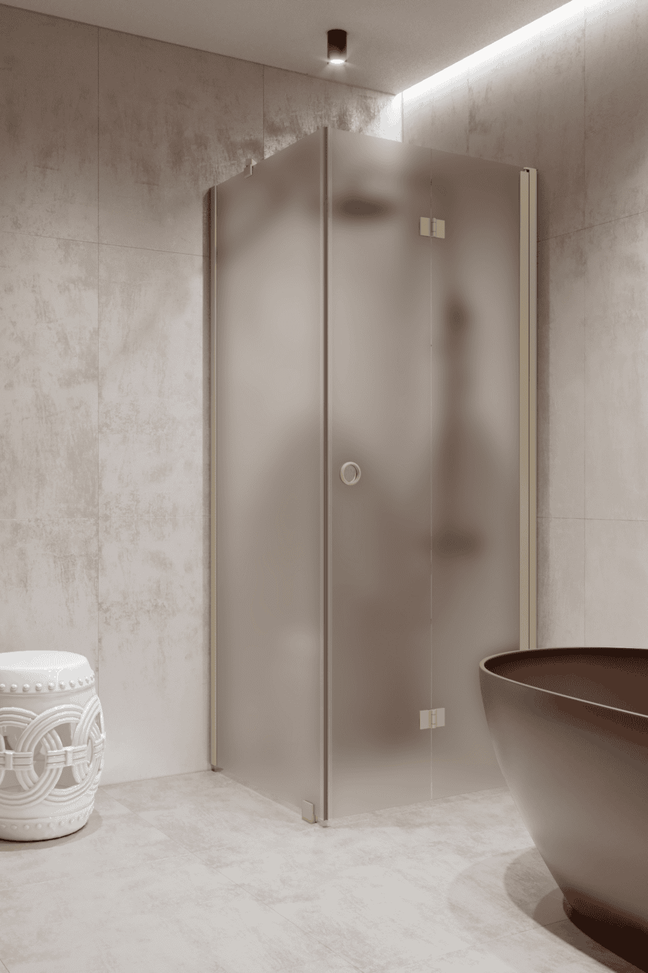 Shower enclosure Hietakari Forma 369, Sand frame, satin frosted glass Shower enclosure Hietakari Forma 369, Sand frame, satin frosted glass