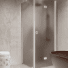 Shower enclosure Hietakari Forma 369, white frame, grey satin glass Shower enclosure Hietakari Forma 369, white frame, grey satin glass