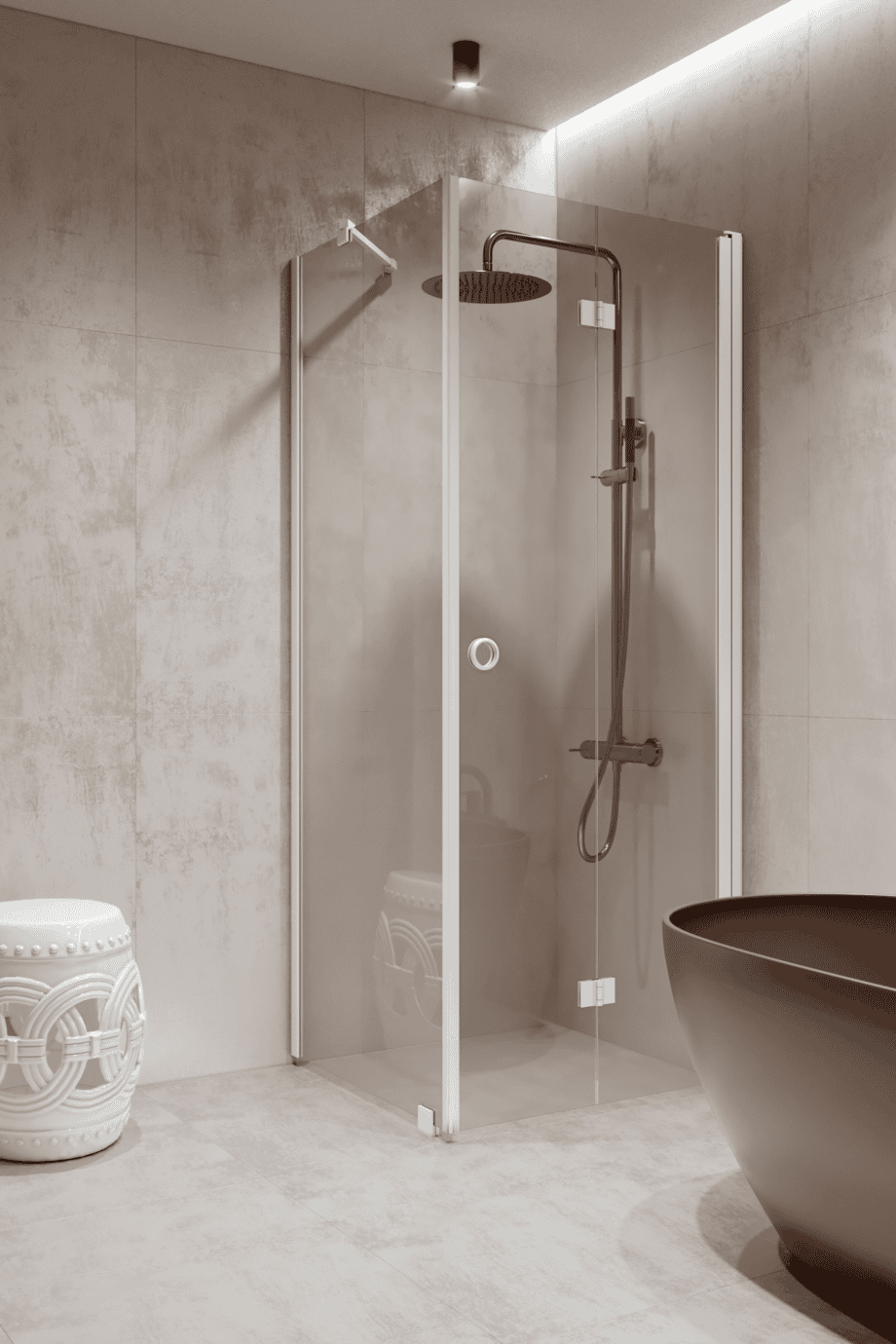 Shower enclosure Hietakari Forma 369, fixed wall + folding door Shower enclosure Hietakari Forma 369, fixed wall + folding door