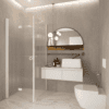Shower enclosure Hietakari Forma 369, white frame, reeded glass Shower enclosure Hietakari Forma 369, white frame, reeded glass