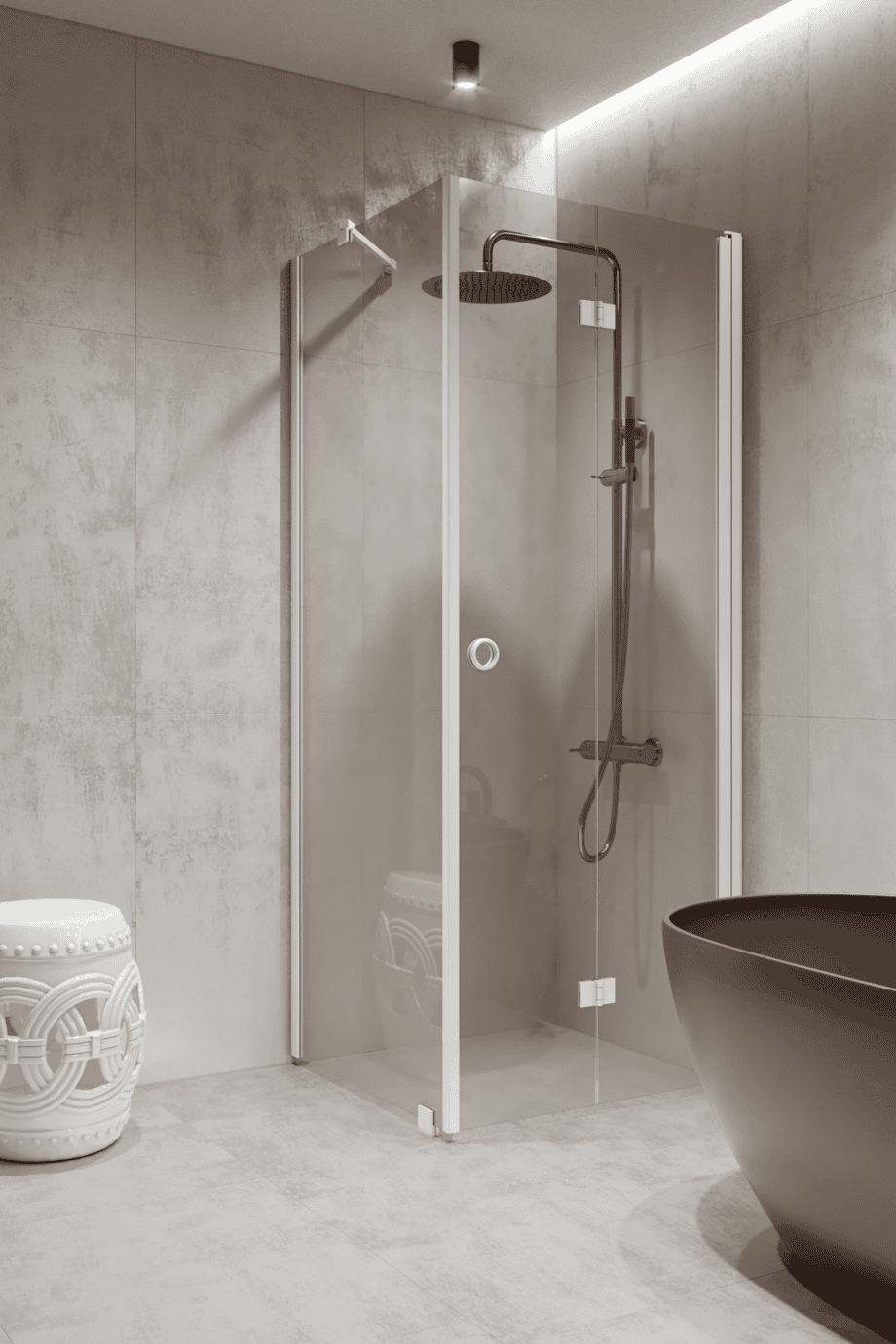 Shower enclosure Hietakari Forma 369, white frame, super bright glass Shower enclosure Hietakari Forma 369, white frame, super bright glass