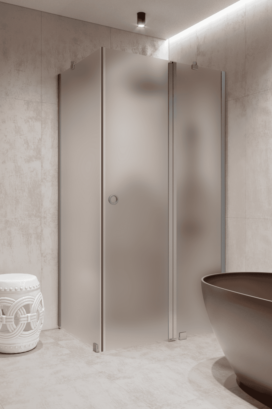 Shower enclosure Hietakari Forma 370, aluminium frame, satin frosted glass Shower enclosure Hietakari Forma 370, aluminium frame, satin frosted glass