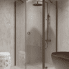 Shower enclosure Hietakari Forma 370, fixed wall + hinged door with fixed part – view 8 Shower enclosure Hietakari Forma 370, fixed wall + hinged door with fixed part – 8