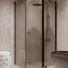 Shower enclosure Hietakari Forma 370, black frame, bronze tinted glass Shower enclosure Hietakari Forma 370, black frame, bronze tinted glass