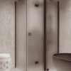 Shower enclosure Hietakari Forma 371, Cocoa frame, satin frosted glass Shower enclosure Hietakari Forma 371, Cocoa frame, satin frosted glass