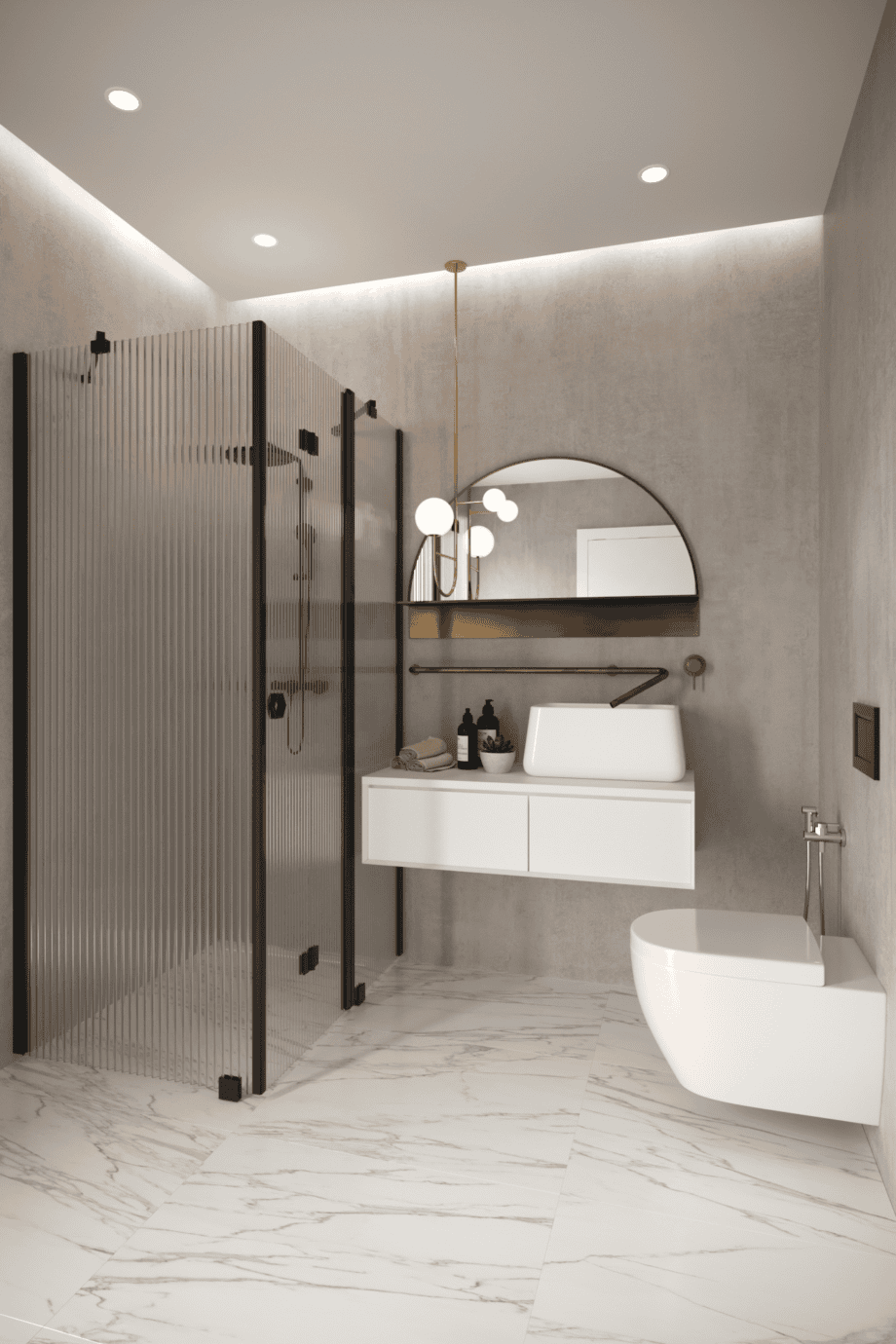 Shower enclosure Hietakari Forma 371, black frame, reeded glass Shower enclosure Hietakari Forma 371, black frame, reeded glass