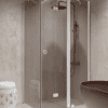 Shower enclosure Hietakari Forma 371, white frame, grey tinted glass Shower enclosure Hietakari Forma 371, white frame, grey tinted glass