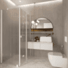 Shower enclosure Hietakari Forma 371, white frame, reeded glass Shower enclosure Hietakari Forma 371, white frame, reeded glass