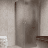 Shower enclosure Hietakari Forma 372, aluminium frame, grey satin glass