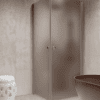 Shower enclosure Hietakari Forma 372, aluminium frame, brown satin glass