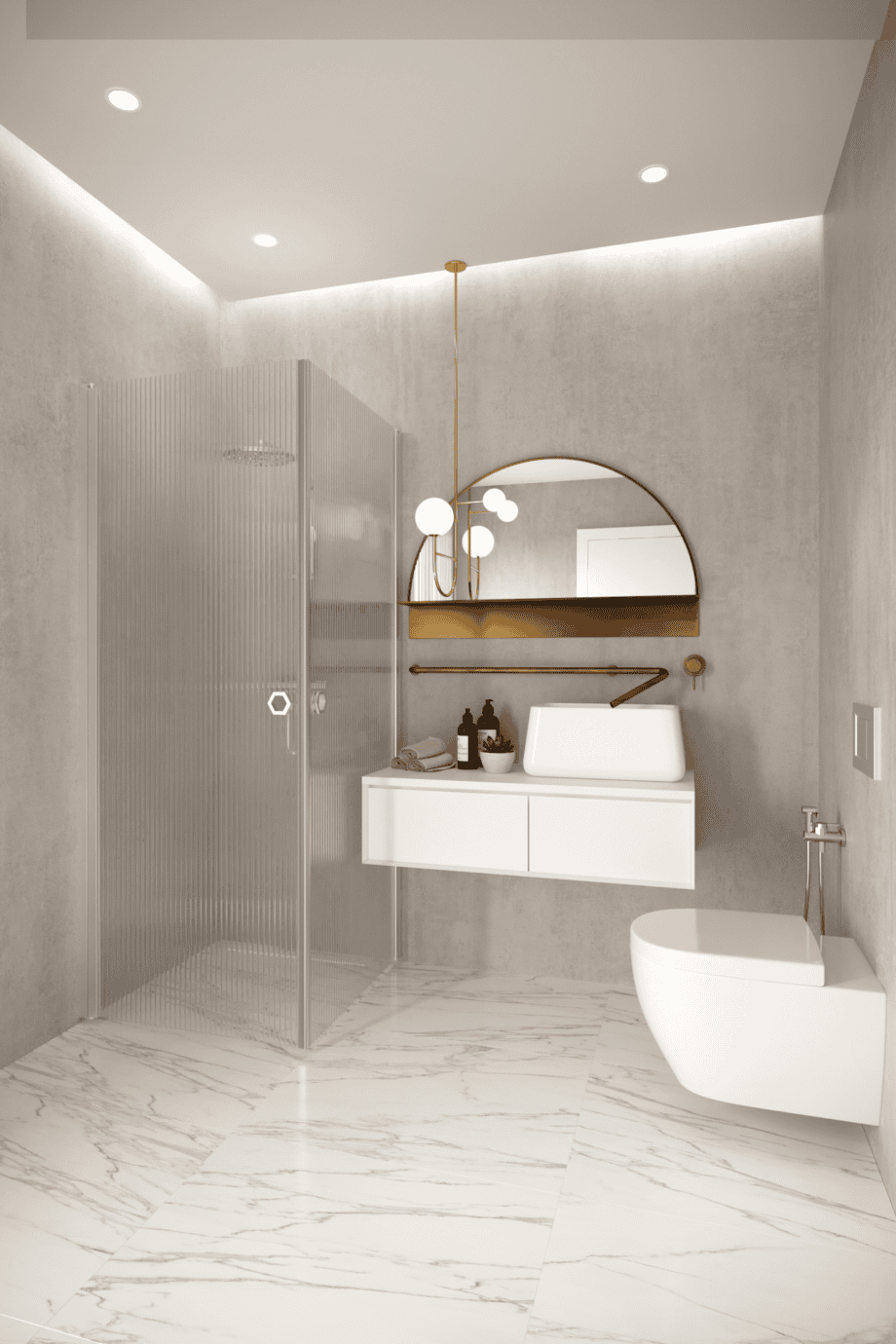 Shower enclosure Hietakari Forma 372, aluminium frame, reeded glass