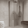 Shower enclosure Hietakari Forma 372, aluminium frame, super bright glass