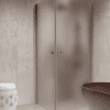 Shower enclosure Hietakari Forma 372, aluminium frame, super bright satin glass