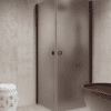 Shower enclosure Hietakari Forma 372, Cocoa frame, grey satin glass