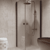 Shower enclosure Hietakari Forma 372, Cocoa frame, clear glass