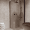 Shower enclosure Hietakari Forma 372, Cocoa frame, bronze tinted glass