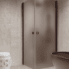 Shower enclosure Hietakari Forma 372, Cocoa frame, brown satin glass
