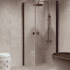 Shower enclosure Hietakari Forma 372, Cocoa frame, super bright glass