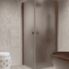 Shower enclosure Hietakari Forma 372, Mocha frame, grey satin glass