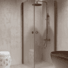 Shower enclosure Hietakari Forma 372, Mocha frame, clear glass