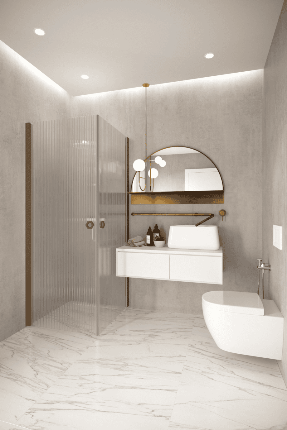 Shower enclosure Hietakari Forma 372, Mocha frame, reeded glass