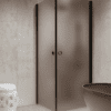 Shower enclosure Hietakari Forma 372, black frame, brown satin glass