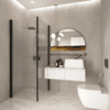 Shower enclosure Hietakari Forma 372, black frame, reeded glass