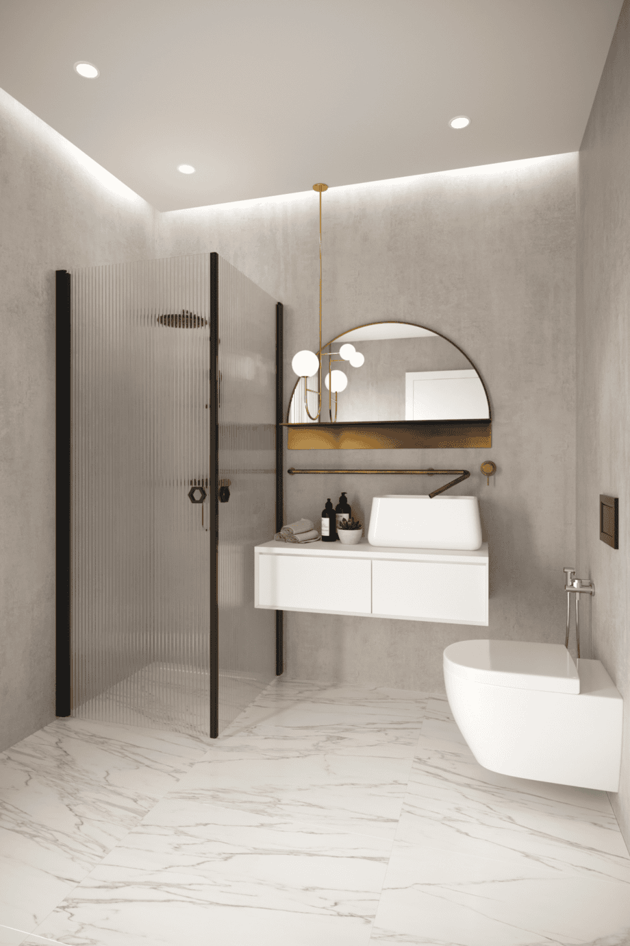 Shower enclosure Hietakari Forma 372, black frame, reeded glass