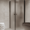 Shower enclosure Hietakari Forma 372, black frame, satin frosted glass