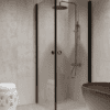 Shower enclosure Hietakari Forma 372, black frame, super bright glass