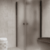 Shower enclosure Hietakari Forma 372, black frame, super bright satin glass