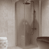 Shower enclosure Hietakari Forma 372, Sand frame, bronze tinted glass