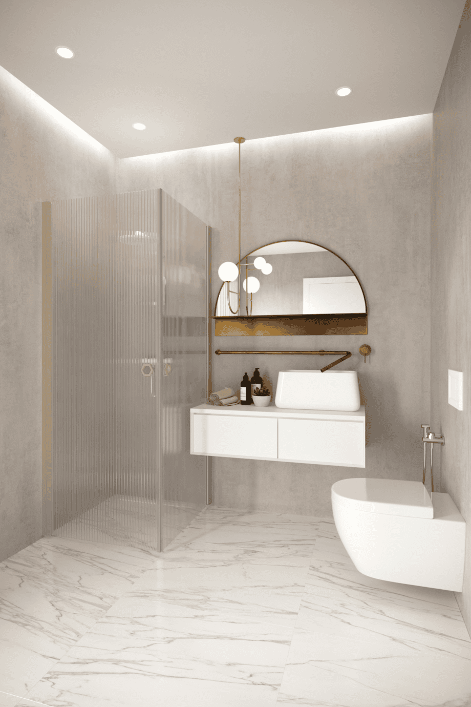 Shower enclosure Hietakari Forma 372, Sand frame, reeded glass