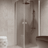 Shower enclosure Hietakari Forma 372, white frame, grey tinted glass