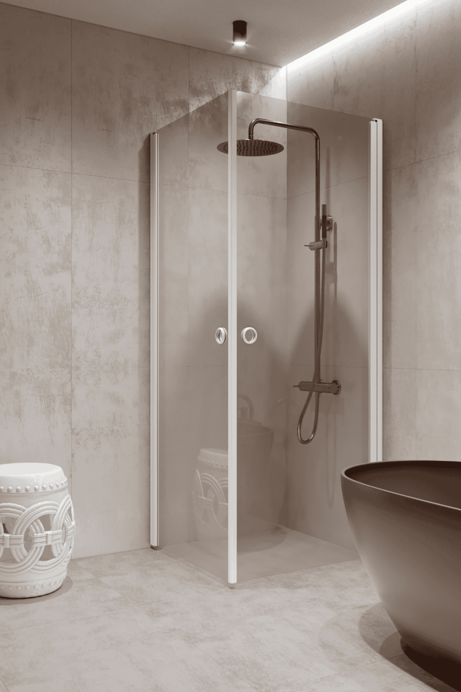 Shower enclosure Hietakari Forma 372, hinged door + hinged door
