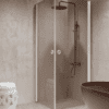 Shower enclosure Hietakari Forma 372, white frame, bronze tinted glass