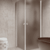 Shower enclosure Hietakari Forma 372, white frame, brown satin glass