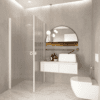 Shower enclosure Hietakari Forma 372, white frame, reeded glass