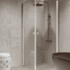 Shower enclosure Hietakari Forma 372, white frame, super bright glass