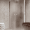 Shower enclosure Hietakari Forma 372, white frame, super bright satin glass