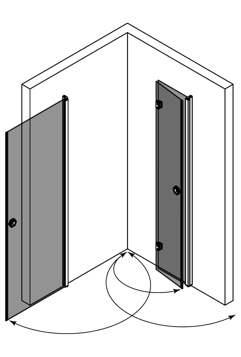 Shower enclosure Hietakari Forma 373, hinged door + folding door – 4